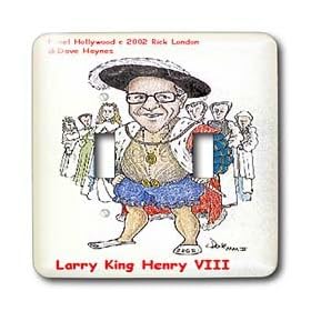 Londons Times Funny Panel Hollywood Cartoons - Larry King Of Talk Show Hosts - Light Switch Covers - double toggle switch