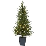 UPC 840703100078 product image for Nearly Natural 5443 Christmas Tree with Clear Lights and Decorative Planter, 4.5 | upcitemdb.com
