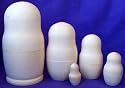 Plain Large Russian Unpainted 5 Pc/6in Nesting Doll Paint Yourself