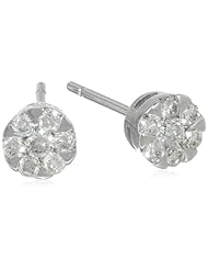10k Gold Round Illusion Diamond Stud Earrings (0.25 cttw, H-I Color, SI2-I1 Clarity)