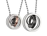 Stainless Steel Couples Necklace Pendant Set Eternal Love Interlocking Design 22 Chains