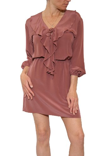 Women's Rory Beca Stern Lace Up Ruffle Dress in Mauve