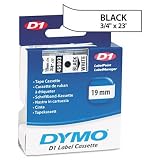 Dymo D1 Standard Tape Cartridge for Dymo Label Makers, 3/4 x 23' (Black on White)