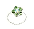 Toe Ring - T26 - Crystal Illusion - Flower ~ Peridot (Green)