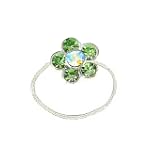 Toe Ring - T26 - Crystal Illusion - Flower ~ Peridot (Green)