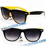 HOTLOVE Premium Sunglasses UV400 Lens Technology - Unisex P1020 - Yellow Vintage Design Black Frame Glassy Finish, Light Weighted, Detailed with Dark Gradient - Perfectly Match Everyday Apparel for Women & Men