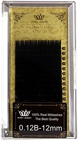 RAIN QUEEN Natural Eyelash Extension Mink B Curl Lashes 0.12*12mm 1 Size 1 Tray
