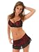 SALE SeXy Lace Overlay Bra Skirt Pantie Red Fuchsia or Teal SALE