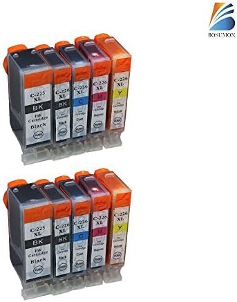 Compatible Ink Cartridge for Canon 225/226 Ink to be used with Canon PIXMA iP4820, iP4920, iX6520, MG5120, MG5220, MG5320.(10-Pack)