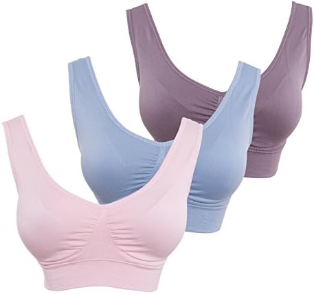 Everbrighting Women's 3-pack Sports Bra with Removable Pads