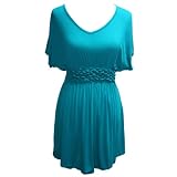 YogaColorsLimitedEditionTealVNeckJerseyT-ShirtDress