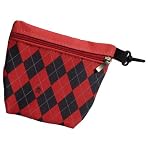 Jaci's Gem Collection By Luco Sport Ruby and Black Argyle Golf Tee Bag