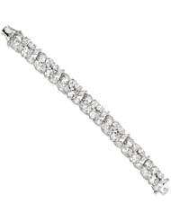 Sterling Silver CZ Fancy 7.5in Bracelet