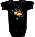 Love Mom infant baby short sleeve one piece bodysuit heart Black