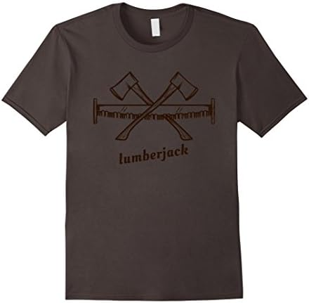 LumberJack T-Shirt. Graphic Lumberjack Woodcutter Tee - Male Large - Asphalt