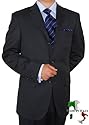 New 2009 Luciano * Made in Italy * Cashmere & Wool Mens Suit * Fully Canvassed * Perfect Three Button Business Suit Charcoal