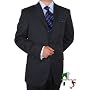 New 2009 Luciano * Made in Italy * Cashmere & Wool Mens Suit * Fully Canvassed * Perfect Three Button Business Suit Charcoal