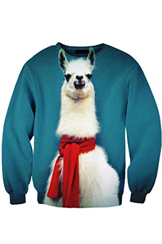 Pink Queen® Long Sleeve Digital Animal Print Crew Neck Pullover Shirt Sweatshirt