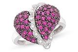 1 Carat Ruby and Diamond 14K White Gold Heart Ring