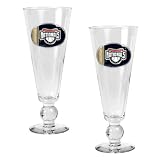 Washington Nationals MLB 2pc Pilsner Glass Set with Baseball on stem - Oval Logo