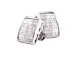 Mens 2.00 ctw. Invisible Set Diamond Stud Earring 14k. White Gold