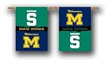Michigan Wolverines 28X40 Banner W/ Pole Sleeve - Rivalry House Divided - NCAA