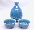 Sky Blue Crackled Sake Set
