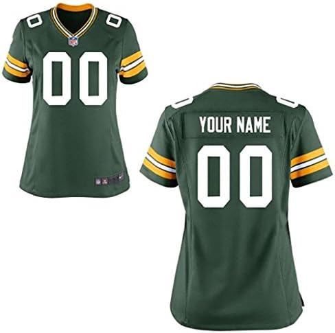 DIYZE Women Green Bay Packers Custom Game-Green Jersey Bruce Gaston Women Size S