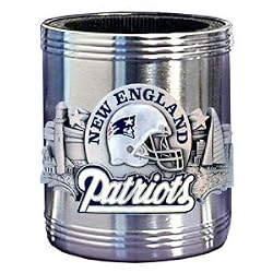 New England Patriots Stainless Steel Beverage Can Cooler - NFL Football Fan Shop Sports Team Merchandise