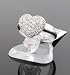 Unique Heart Shapped Womens Sterling Silver Cubic Zirconia Ring