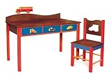 Room Magic Desk/Chair Set, Boys Like Trucks Chocolate
