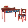 Room Magic Desk/Chair Set, Boys Like Trucks Chocolate