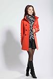 Women's Trench Coat with Good Quality Plus Size XXL Long Woolen Winter Jackets (XL, Orange)