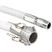 Goodyear EP Spiraflex Clear PVC Suction/Discharge Hose Assembly, Aluminum Cam And Groove Female x Steel NPT Male Couplings, 29mmHg Vacuum Rating 60 PSI Max Pressure