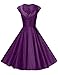 GownTown Womens Dresses Party Dresses 1950s Vintage Dresses Swing Stretchy Dresses, Purple, Small