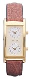 Avalon Unisex Gold Tone World Traveler Dual Time Zone Strap Watch # 7077