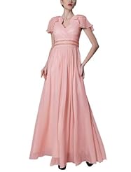 A-line V-neck Chiffon/Polyester Cocktail Short Short Sleeves Pleated Beaded Homecoming Dress/Pageant Dress/Prom Dress/Party Dress/Wedding Dress 