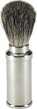 Swissco Travel Shave Brush, Nickel Handle, Badger Bristle