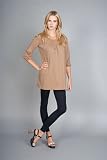 Organic Braid Neck Trim Sand Dresses by Trinity