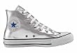 Converse Chuck Taylor All Star Leather High Top Silver Metallic 1t739