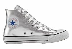 Converse Chuck Taylor All Star Leather High Top Silver Metallic 1t739