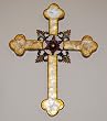 Fleur De Lis Wall Cross Large Capiz Shell