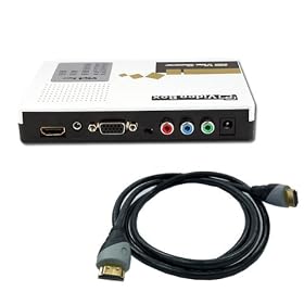 VGA+Component Video Ypbpr+3.5mm Audio to HDMI Converter Box Adapter Switcher for PC Laptop DVD STB PS2 XBOX 360 w/2pcs HDMI M to M cable