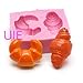 084LBG Croissant Mold Bread Mold Silicone Flexible Mold - Sugarcraft Fondant Cake Decoration Polymer Clay Resin