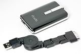 PPBK+3MMR(BLK): 2200 mAh Portable Li-ion battery Power Pack for Android Phone, iPhone 3Gs/4/4S, GPS, Multi-Media Player (Black with mini USB, micro USB, Apple 30 pin connector cable)