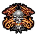 Skull Breathes Tribal Fire Dragons Sticker/Decal ~ Ghost Rider Style Decal/Sticker