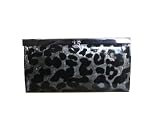 Courtney Silverish Black Leopard Print Frame Wallet -- SwankySwans