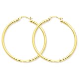10k Polished 2.5mm Round Hoop Earrings