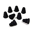 Xcessor Triple Flange Conical Replacement Silicone Earbuds 4 Pairs (Set of 8 Pieces). Compatible With Most In Ear Headphone Brands. Size: LARGE. Black