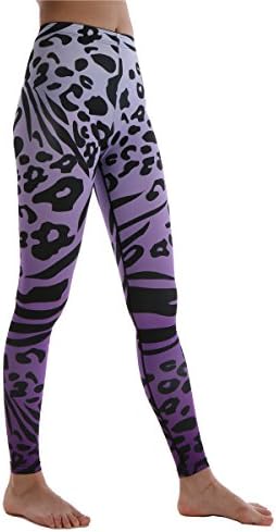 CFSKY Women's Acitive Runing Ankle Yoga Pants Fitness Workout Leggings Printed Stretch All Color